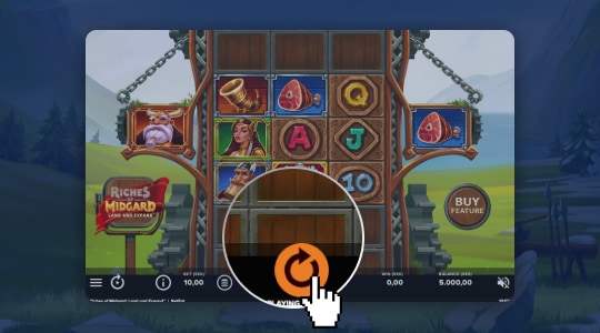 Druk op de spinknop