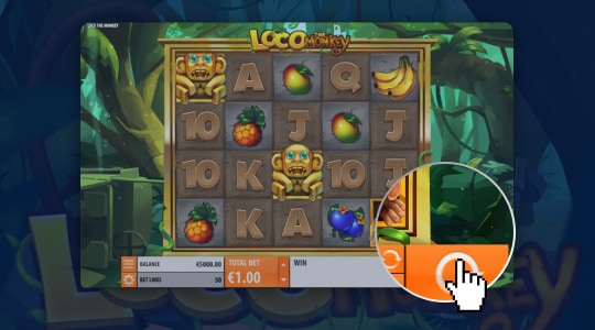 Druk op de spinknop