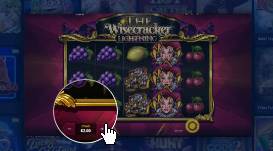 Inzet wijzigen op het The Wisecracker Lightning slot 
