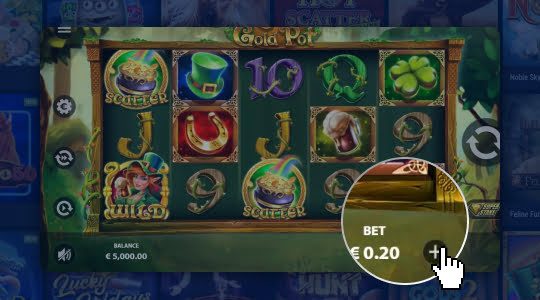 Bepaal de inzet per spin 