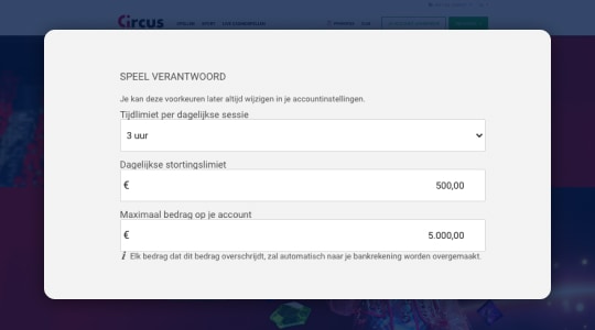 Speellimieten instellen