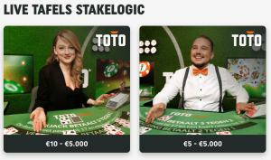 TOTO Casino lanceert live spellen van Stakelogic