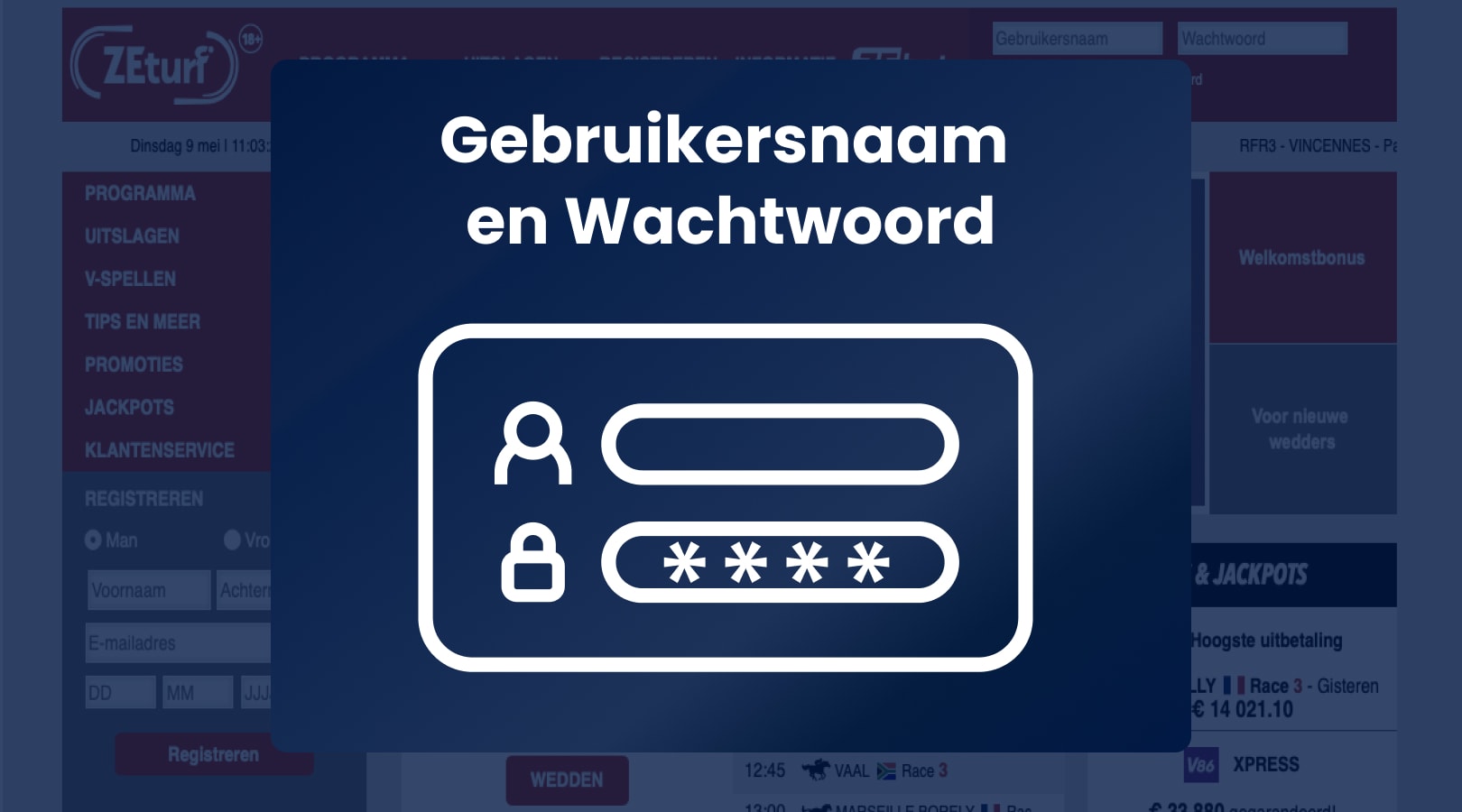 Gebruikersnaam en wachtwoord 