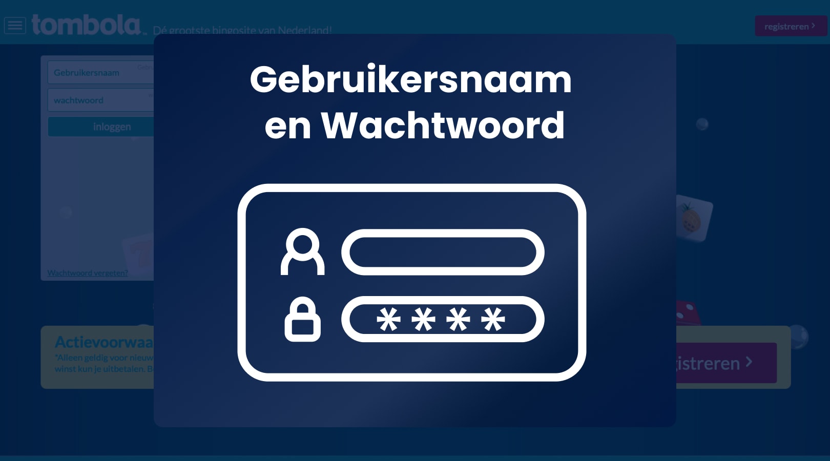 Gebruikersnaam en wachtwoord 