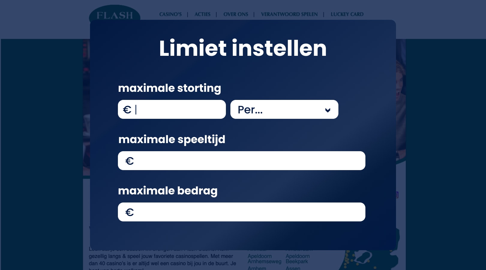 Limieten bij het Flash Casino 