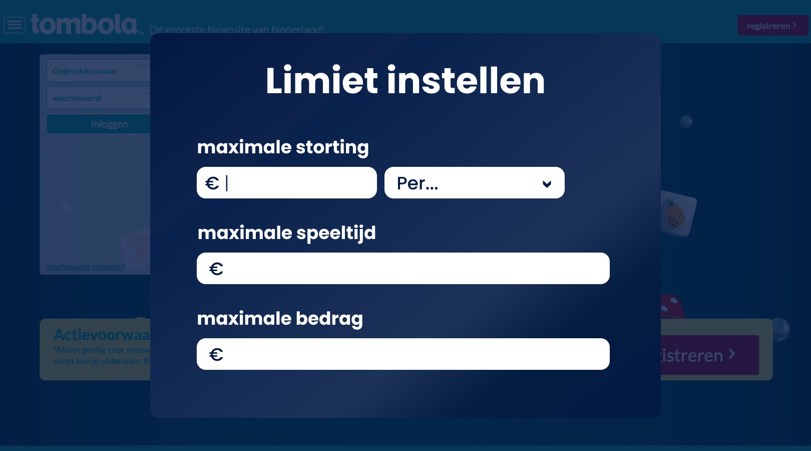 Limieten instellen