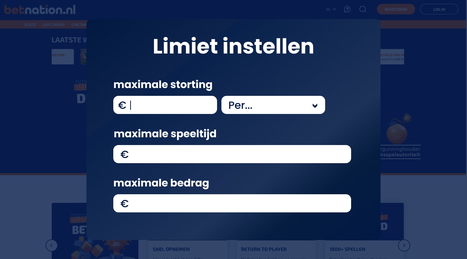 Limieten instellen 