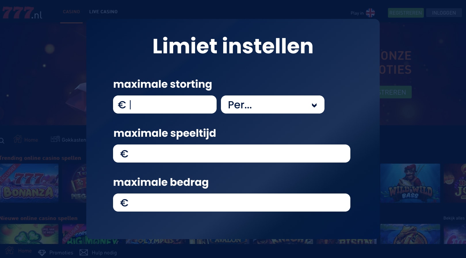 Limieten instellen