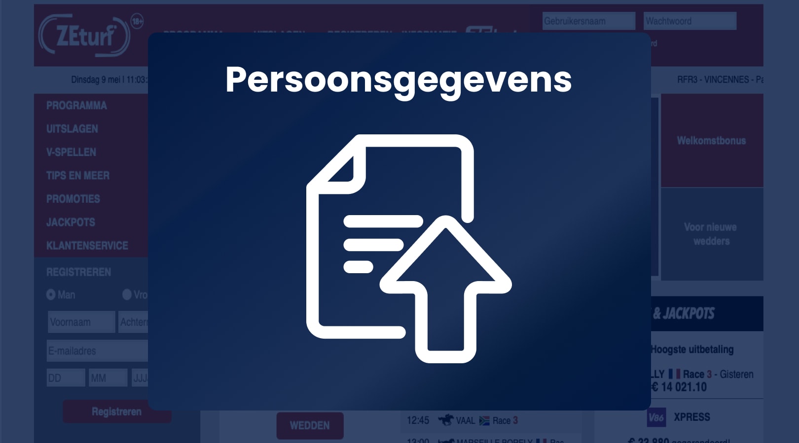 Persoonsgegevens invullen