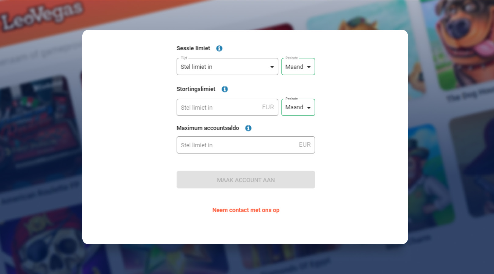 Speellimieten instellen